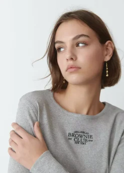Mujer Brownie Spain Camisetas-Camiseta Baby Tee Manga Larga