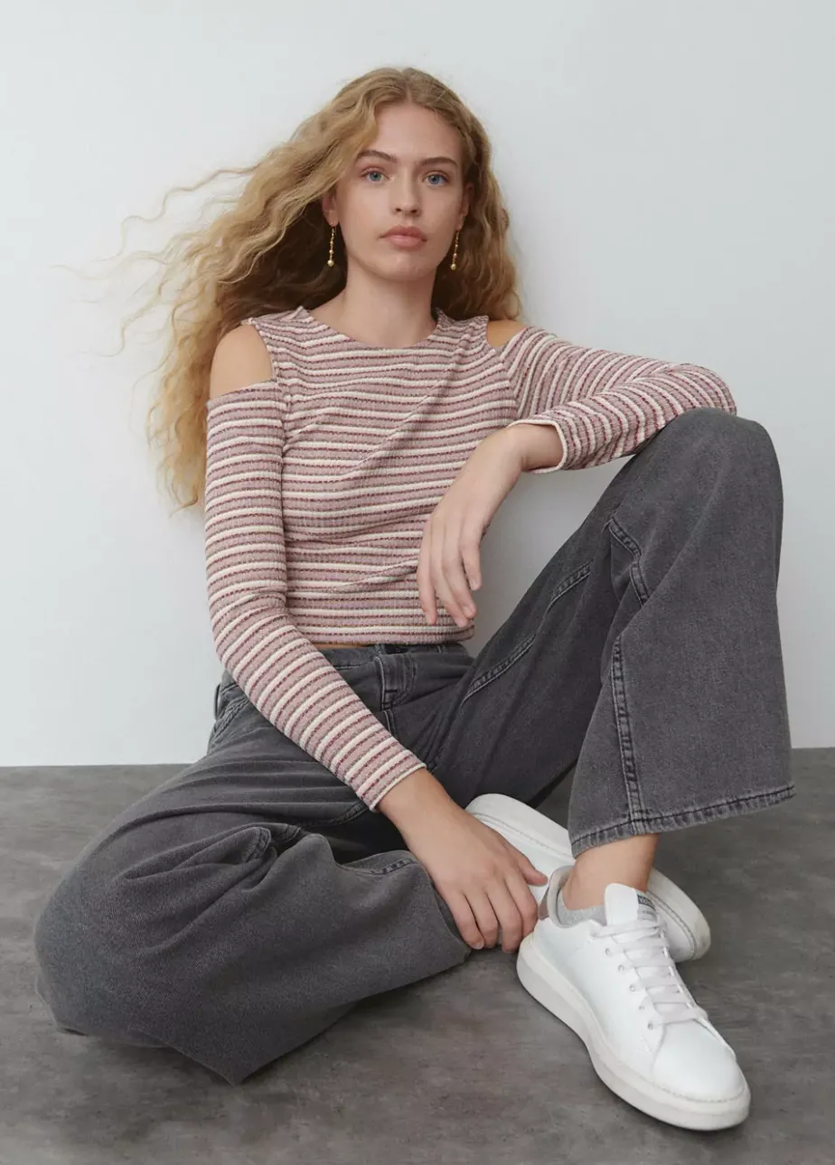 Mujer Brownie Spain Camisetas-Camiseta Canale Hombros Rayas