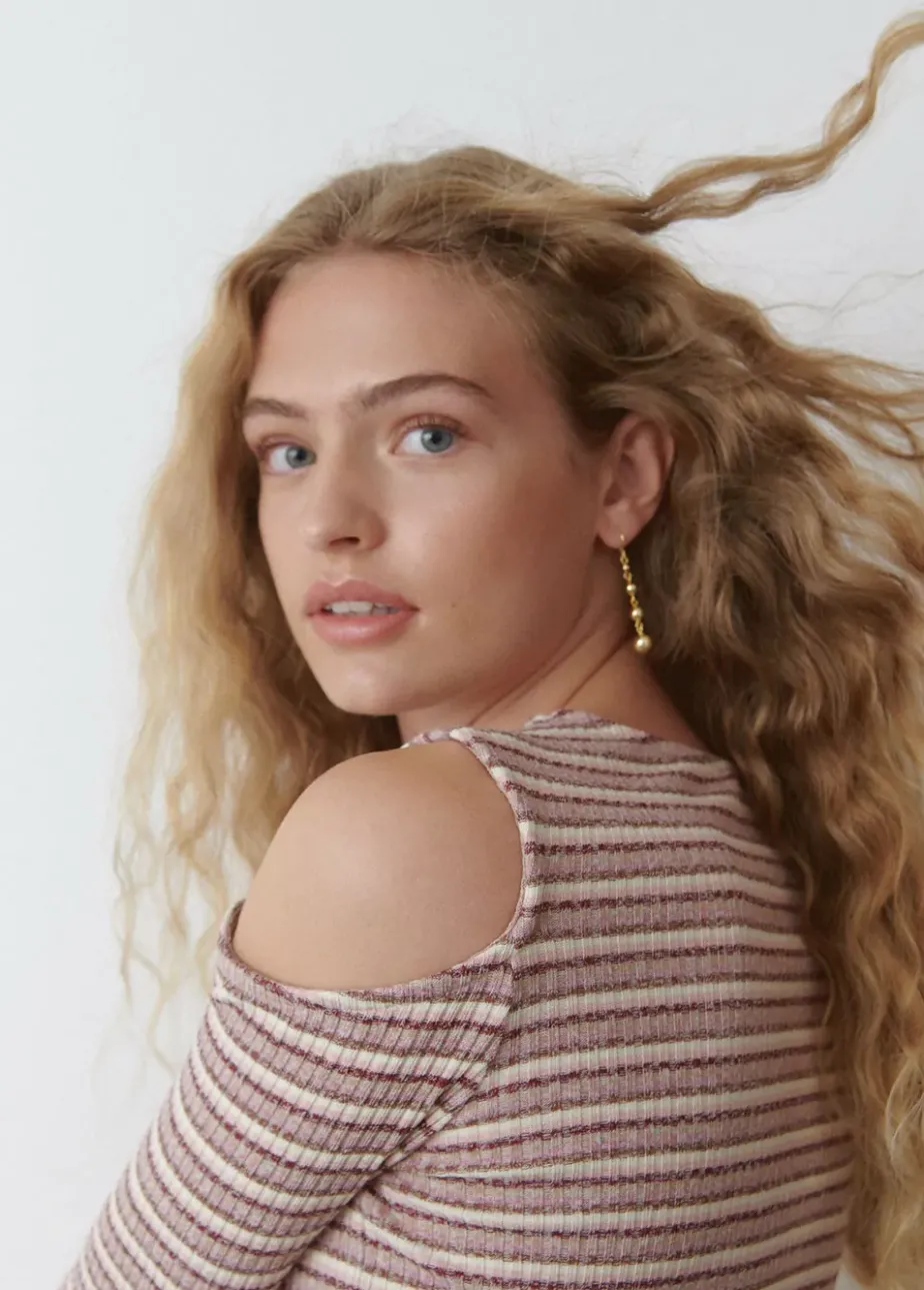 Mujer Brownie Spain Camisetas-Camiseta Canale Hombros Rayas