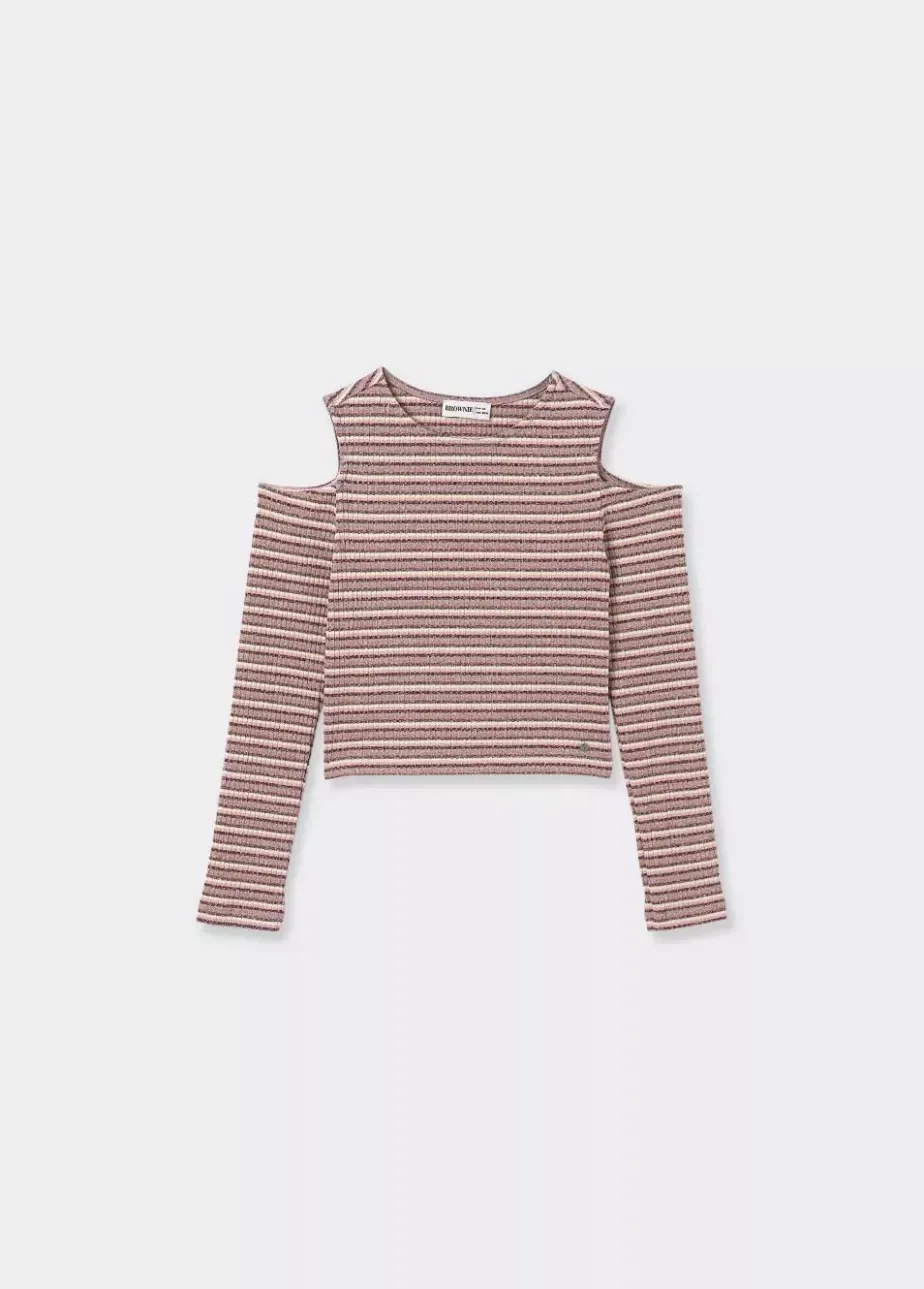 Mujer Brownie Spain Camisetas-Camiseta Canale Hombros Rayas