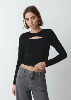 Mujer Brownie Spain Camisetas-Camiseta Cut Out Canale Manga Larga