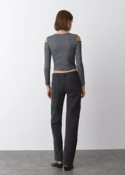 Mujer Brownie Spain Camisetas-Camiseta Escote Hombros Rayas