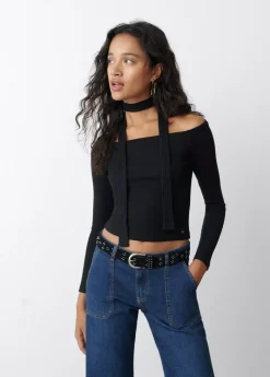 Mujer Brownie Spain Camisetas-Camiseta Hombros Descubiertos Lazada