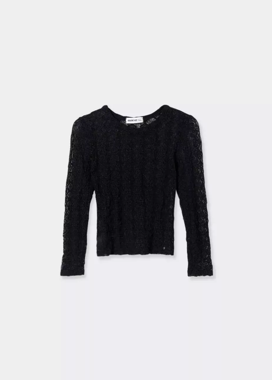 Mujer Brownie Spain Camisetas-Camiseta Lace Manga Larga