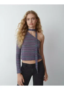 Mujer Brownie Spain Camisetas-Camiseta Manga Larga Asimetrica Chocker