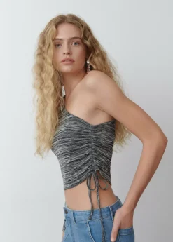 Mujer Brownie Spain Camisetas-Camiseta Manga Larga Asimetrica Frunce