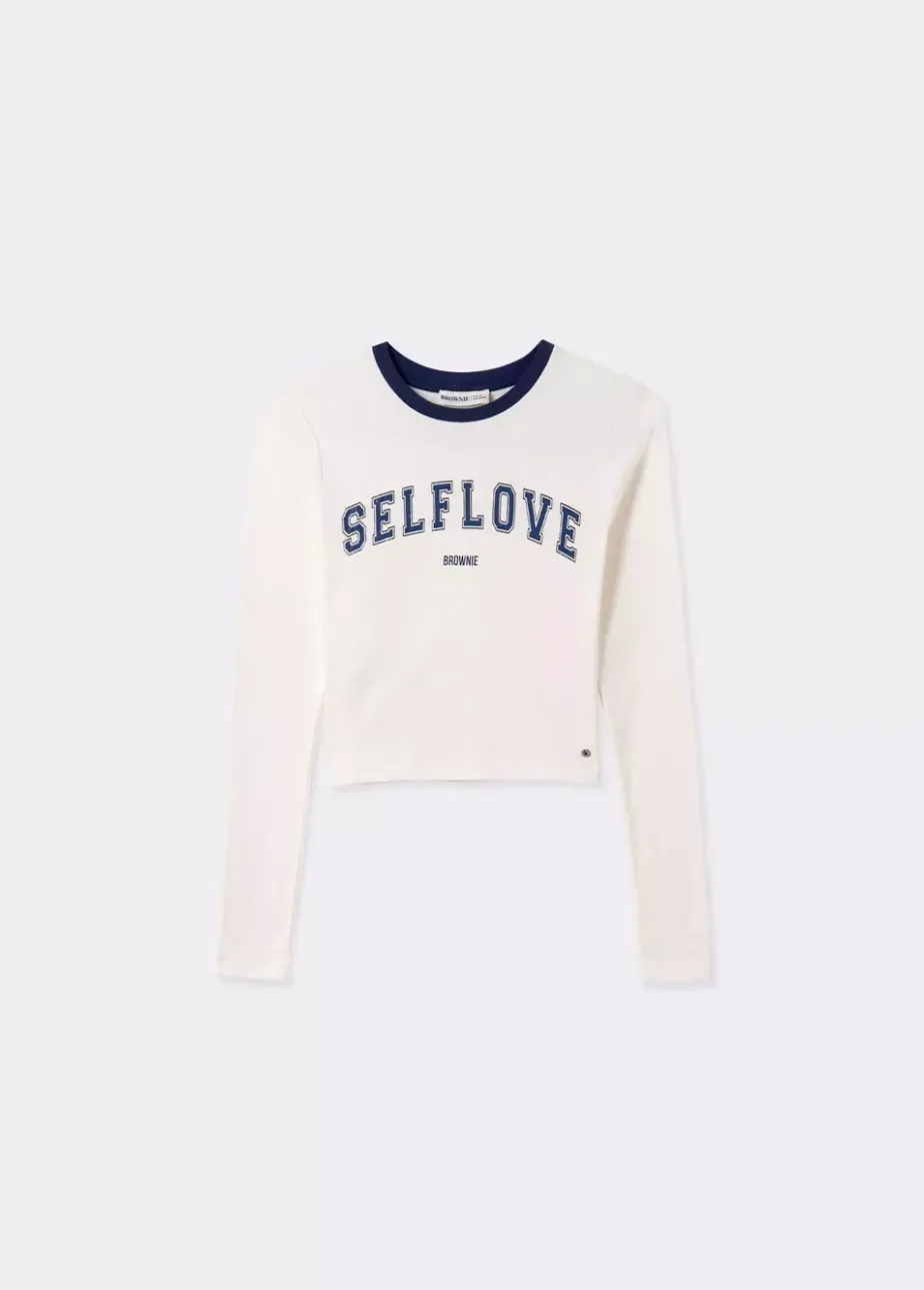 Mujer Brownie Spain Camisetas-Camiseta Manga Larga Contraste