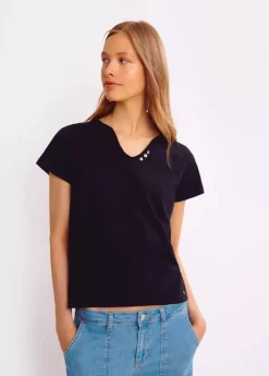 Mujer Brownie Spain Camisetas-Camiseta Mar Basica Botones Organica | Compra Camisetas | Otono-Invierno 2021