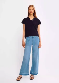 Mujer Brownie Spain Camisetas-Camiseta Mar Basica Botones Organica | Compra Camisetas | Otono-Invierno 2021