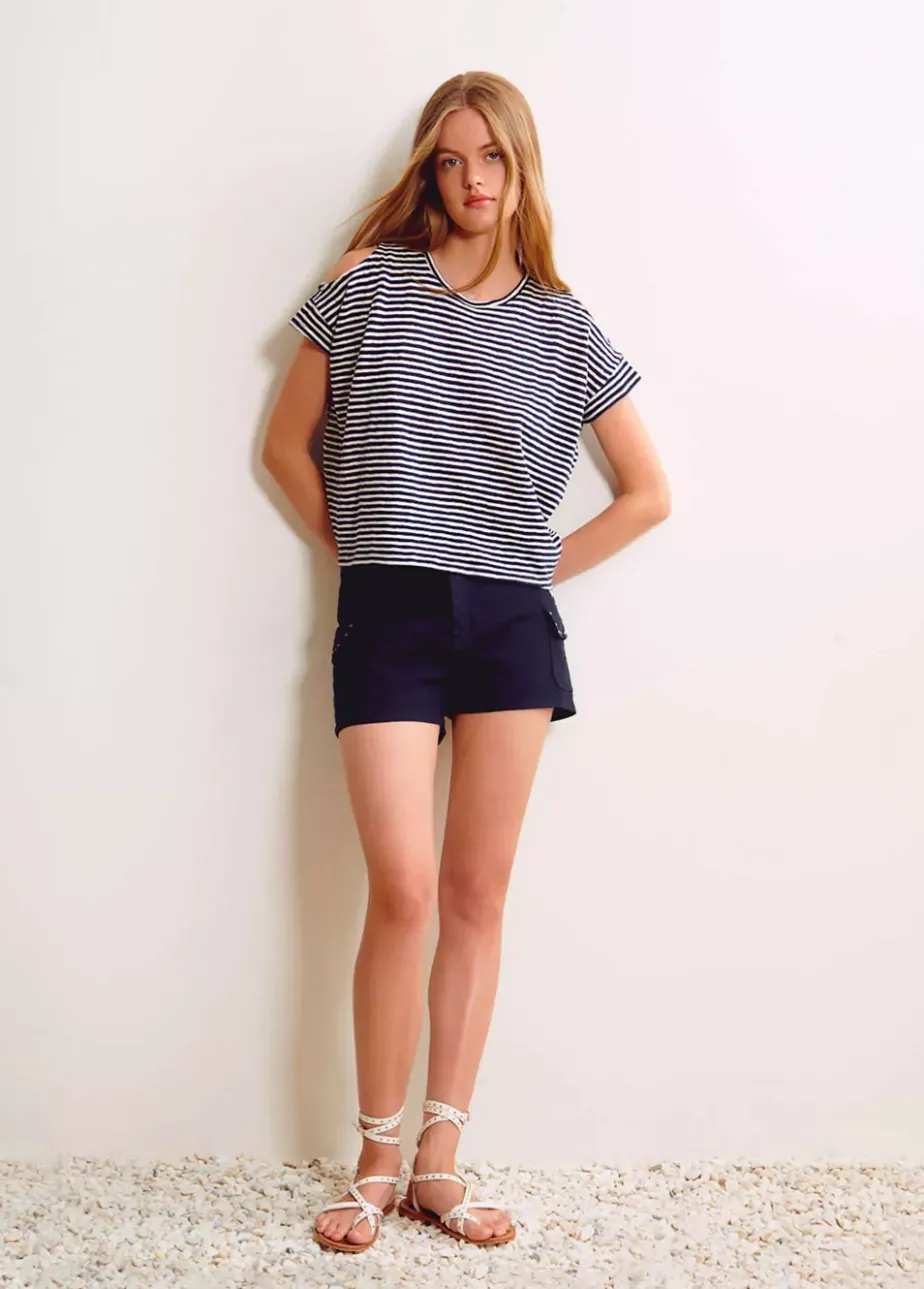 Mujer Brownie Spain Camisetas-Camiseta Rayas Apertura