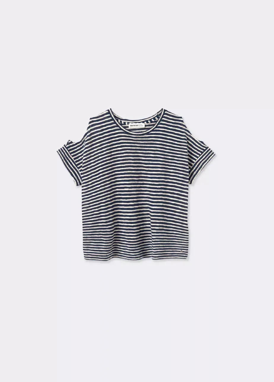 Mujer Brownie Spain Camisetas-Camiseta Rayas Apertura