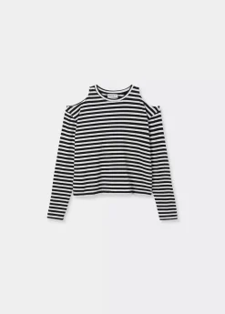 Mujer Brownie Spain Camisetas-Camiseta Rayas Cut Out Hombros