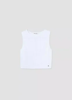 Mujer Brownie Spain Camisetas-Camiseta Sin Manga Blanca