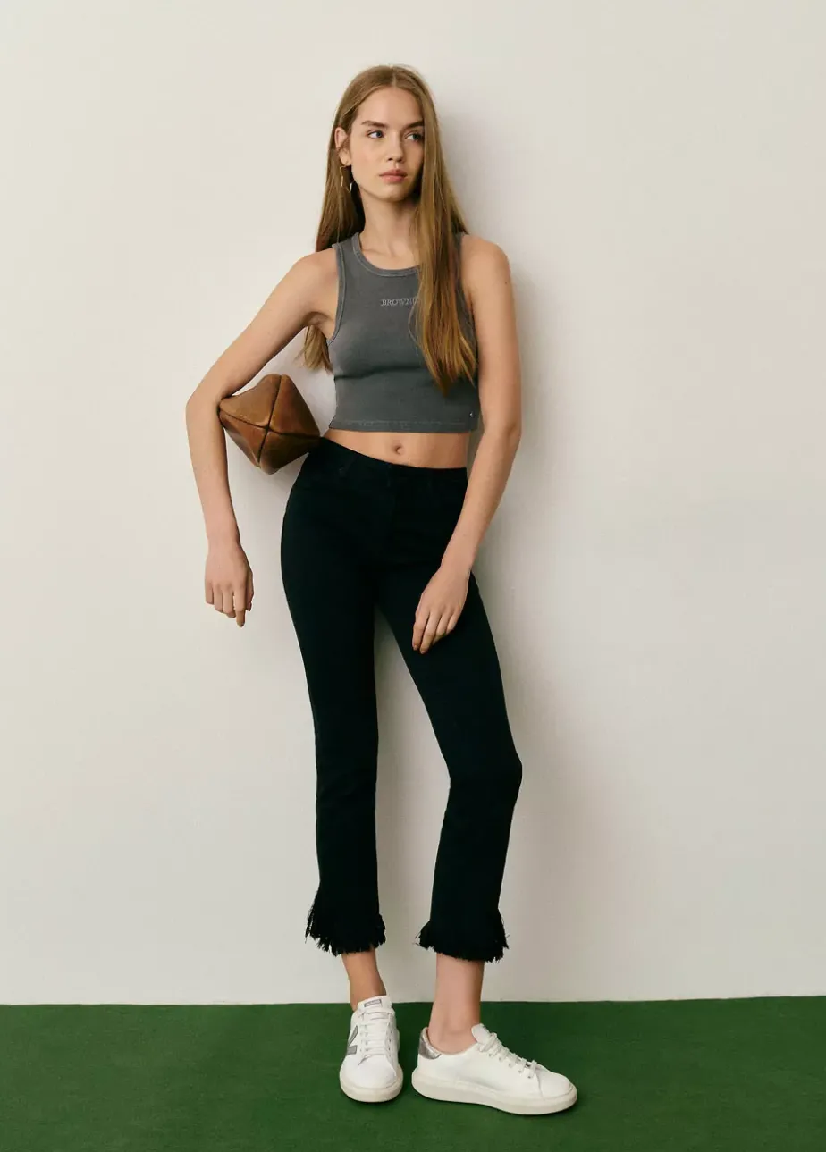 Mujer Brownie Spain Camisetas-Camiseta Sin Manga Bordada