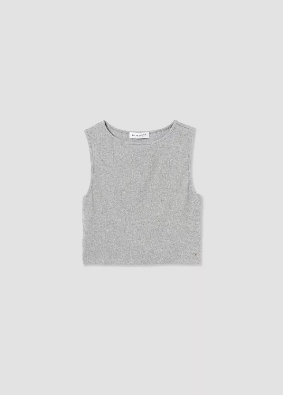 Mujer Brownie Spain Camisetas-Camiseta Sin Manga Gris