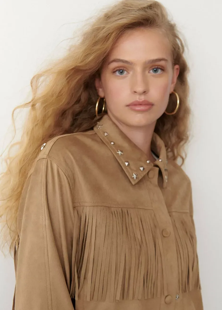 Mujer Brownie Spain Abrigos Y Chaquetas-Cazadora Flecos Y Tachas