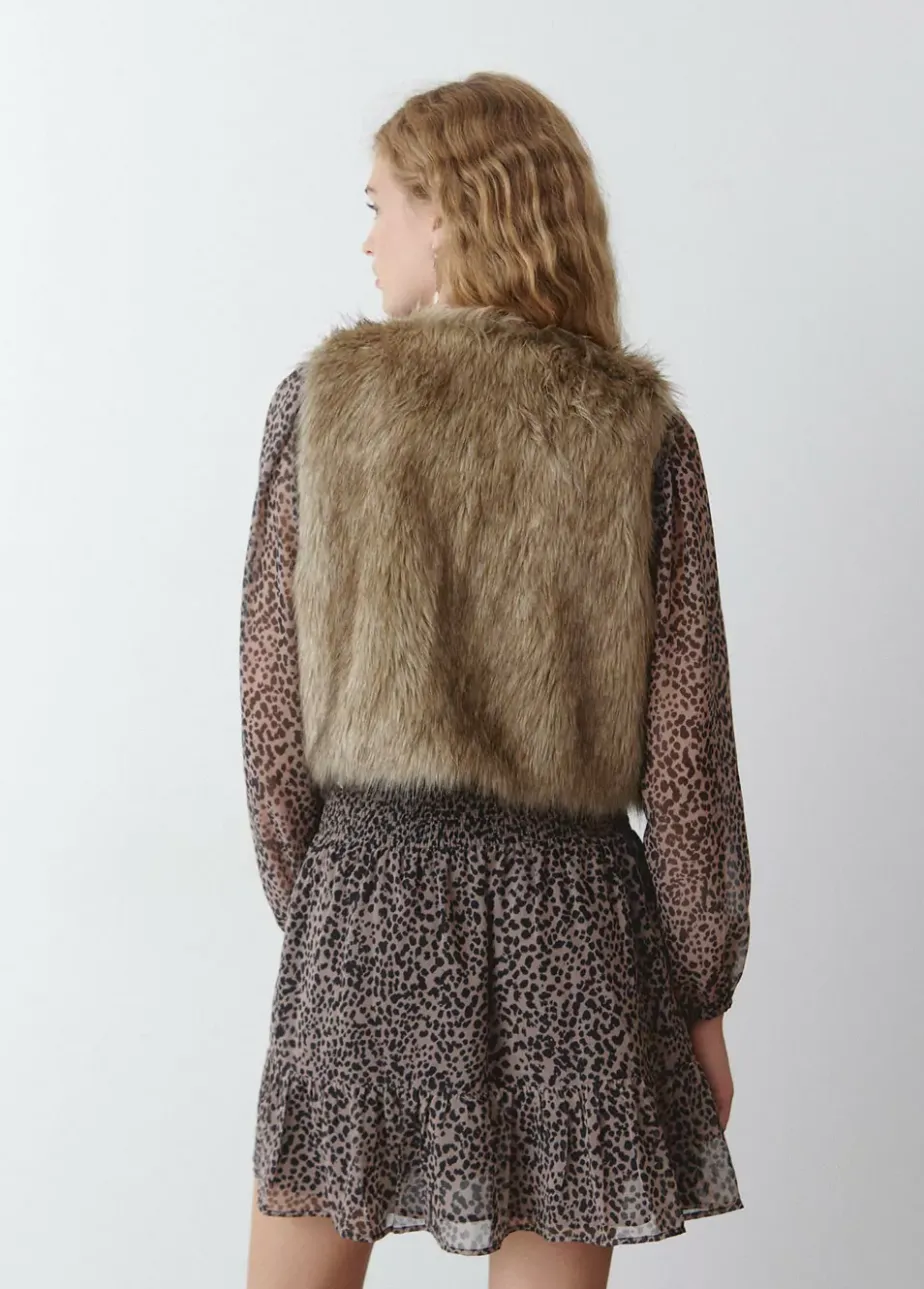 Mujer Brownie Spain Abrigos Y Chaquetas-Chaleco Cropped Efecto Pelo