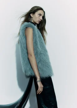 Mujer Brownie Spain Abrigos Y Chaquetas-Chaleco Efecto Pelo