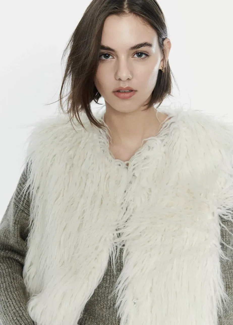 Mujer Brownie Spain Abrigos Y Chaquetas-Chaleco Efecto Pelo Largo