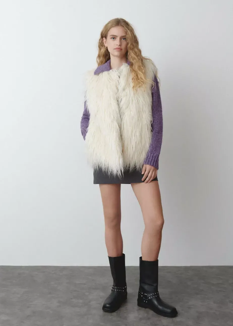 Mujer Brownie Spain Abrigos Y Chaquetas-Chaleco Efecto Pelo Largo