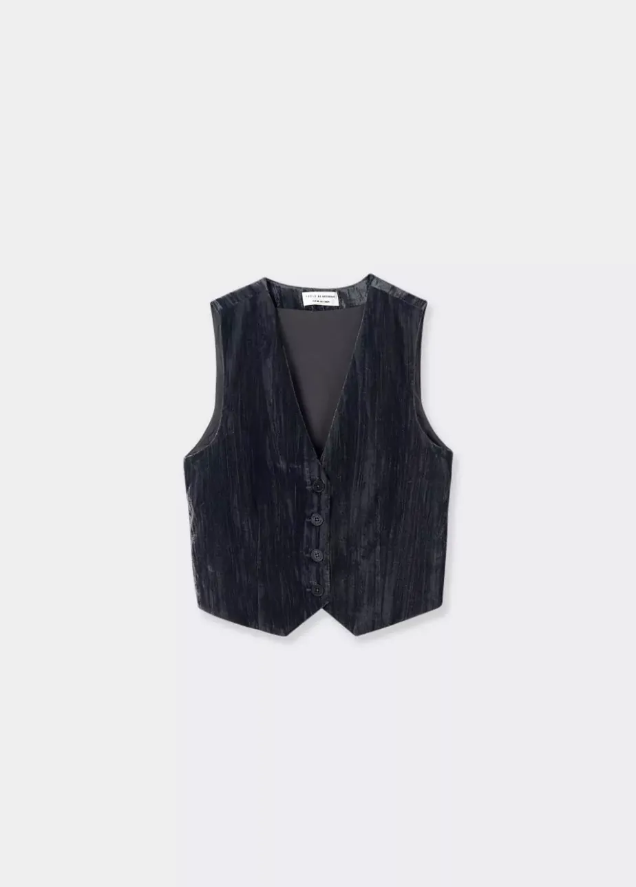 Mujer Brownie Spain Tops-Chaleco Sastre Terciopelo