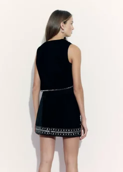 Mujer Brownie Spain Tops-Chaleco Terciopelo Pedreria