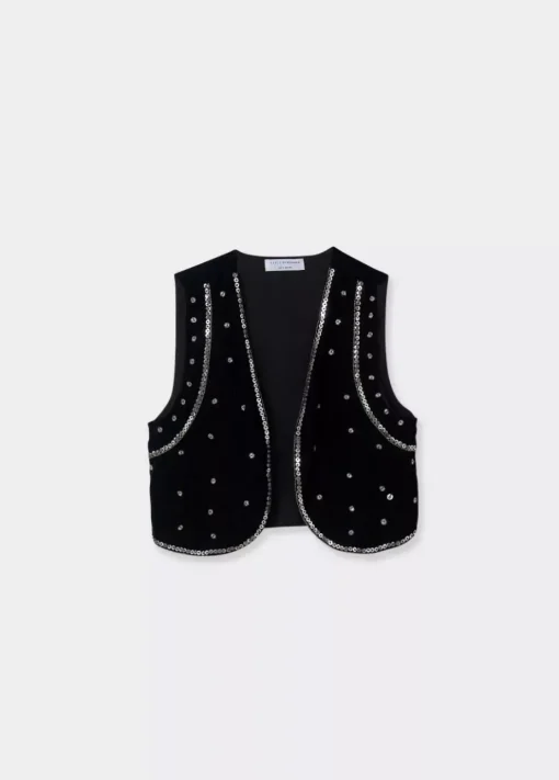 Mujer Brownie Spain Tops-Chaleco Terciopelo Pedreria