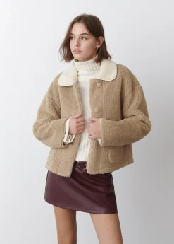 Mujer Brownie Spain Abrigos Y Chaquetas-Chaqueta Borreguito Cuello Contraste