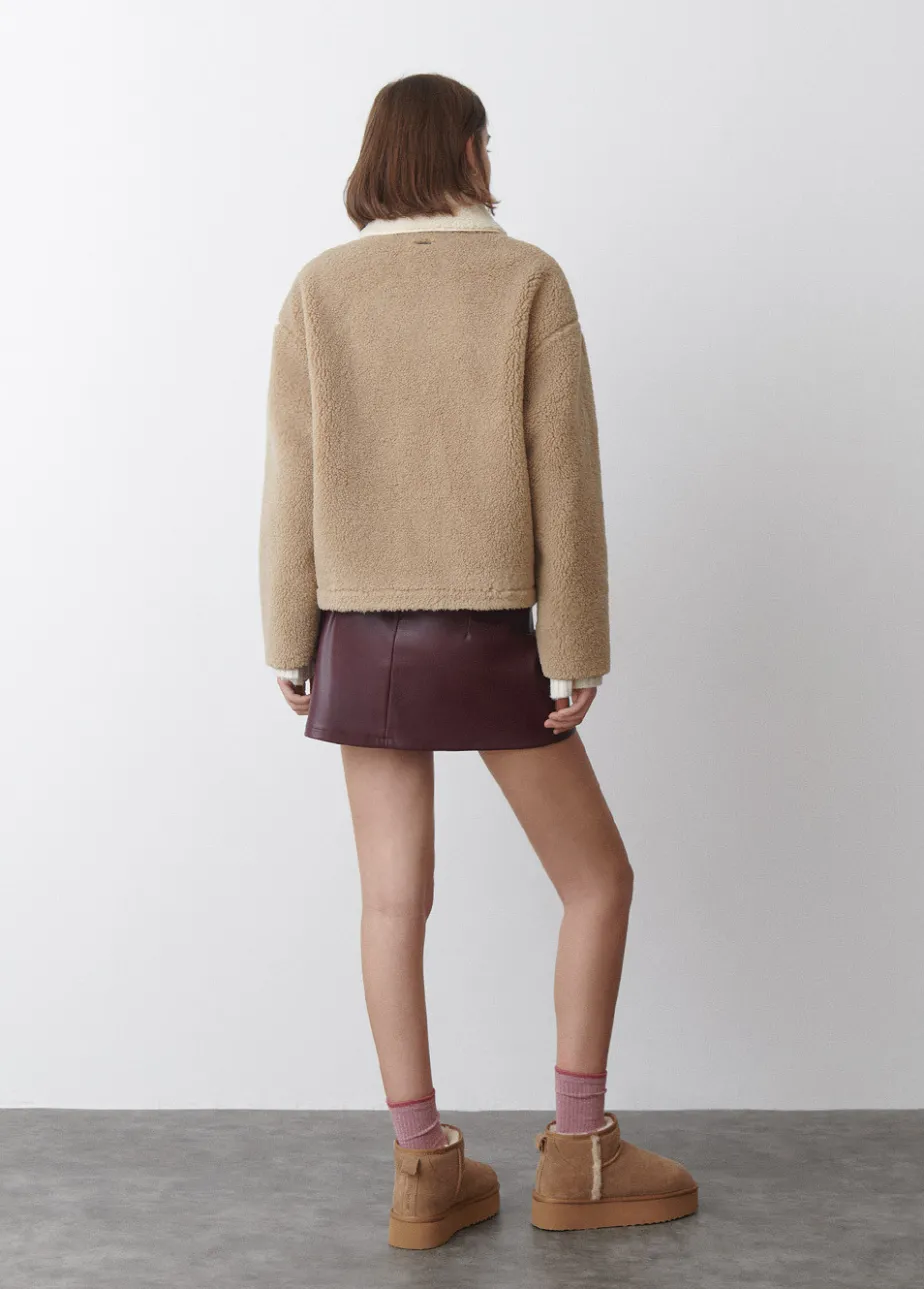 Mujer Brownie Spain Abrigos Y Chaquetas-Chaqueta Borreguito Cuello Contraste