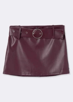 Mujer Brownie Spain Faldas-Falda Mini Efecto Piel Cinturon