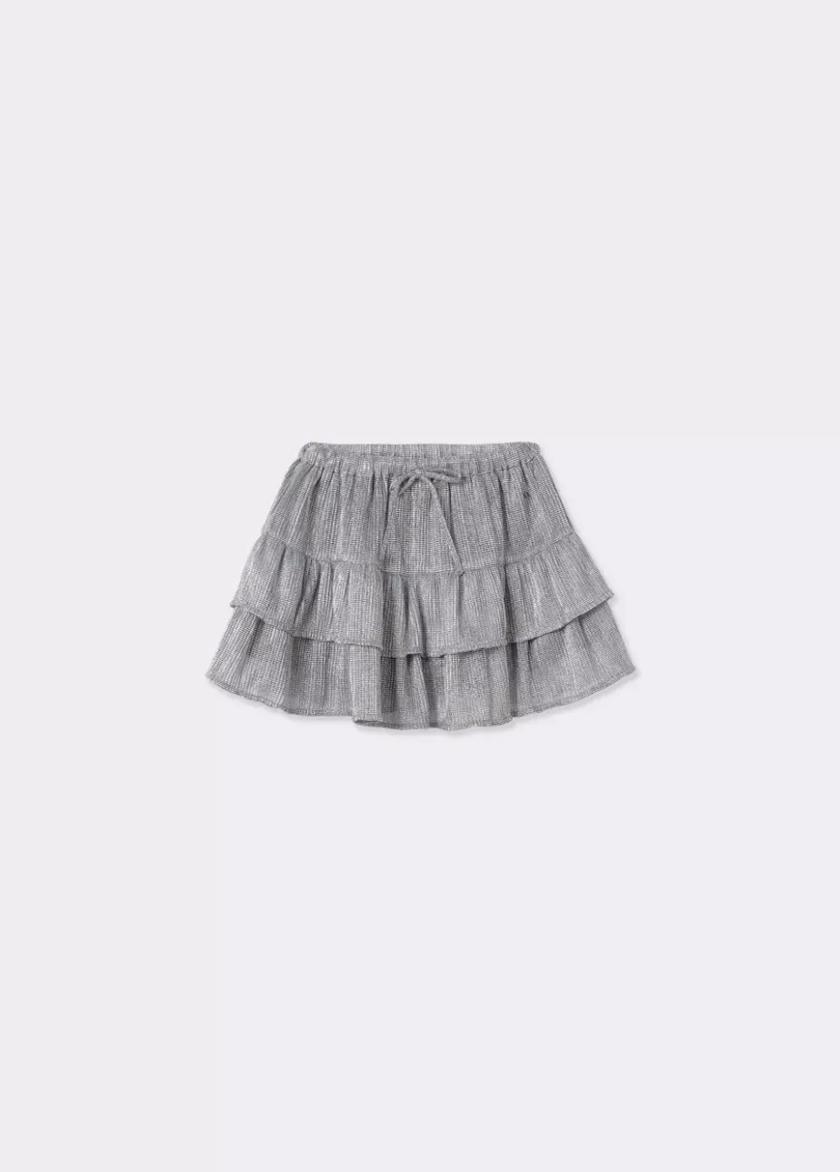 Mujer Brownie Spain Faldas-Falda Volantes Tejido Plateado