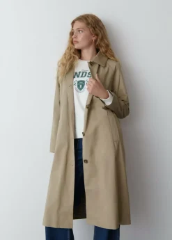 Mujer Brownie Spain Abrigos Y Chaquetas-Gabardina Larga Cuello Pana