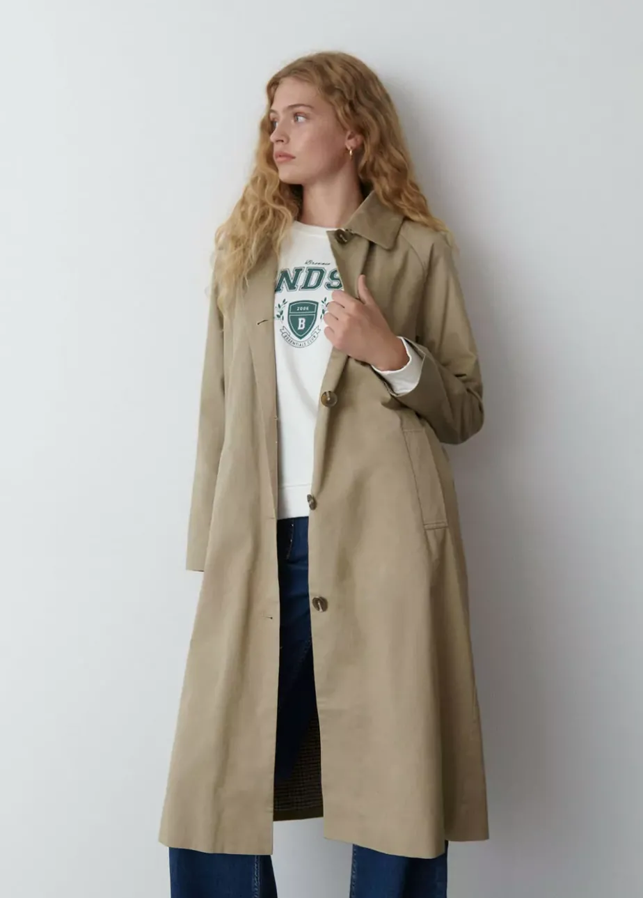 Mujer Brownie Spain Abrigos Y Chaquetas-Gabardina Larga Cuello Pana