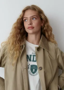 Mujer Brownie Spain Abrigos Y Chaquetas-Gabardina Larga Cuello Pana