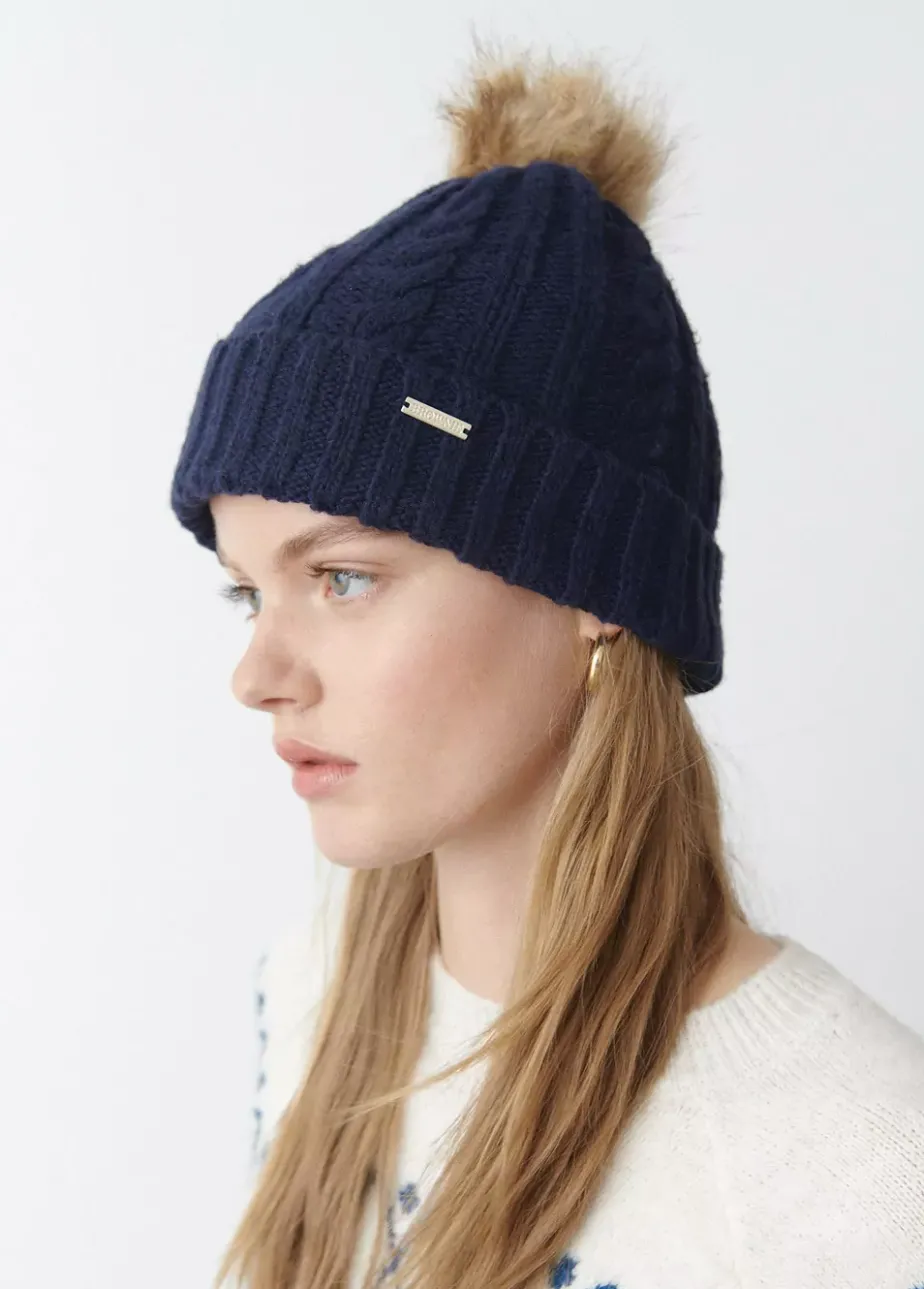 Mujer Brownie Spain Otros Accesorios-Gorro Trenza Bola Pelo