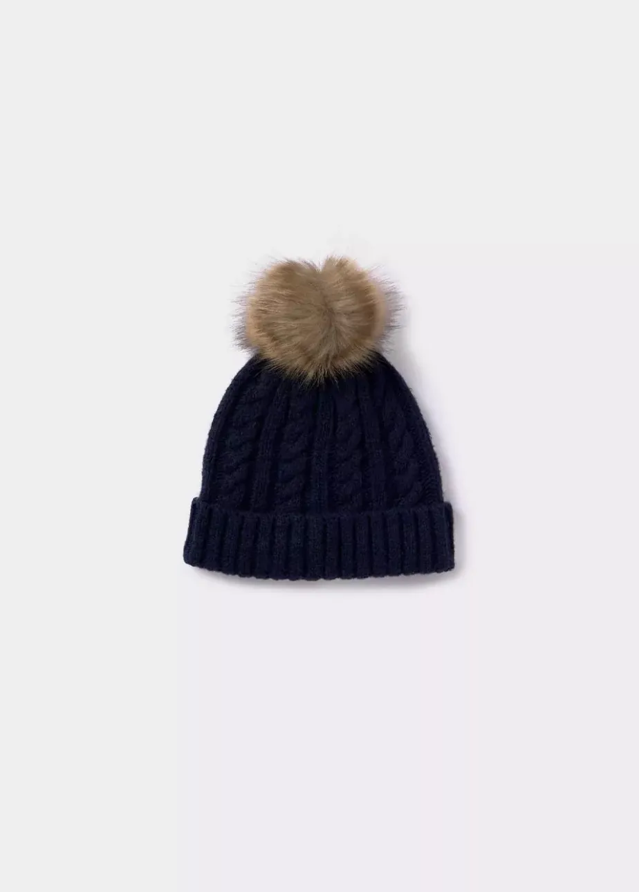 Mujer Brownie Spain Otros Accesorios-Gorro Trenza Bola Pelo