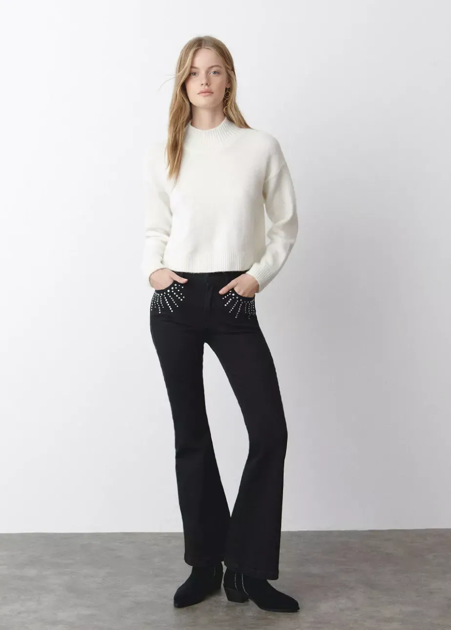 Mujer Brownie Spain Jeans-Jeans Campana Tachas