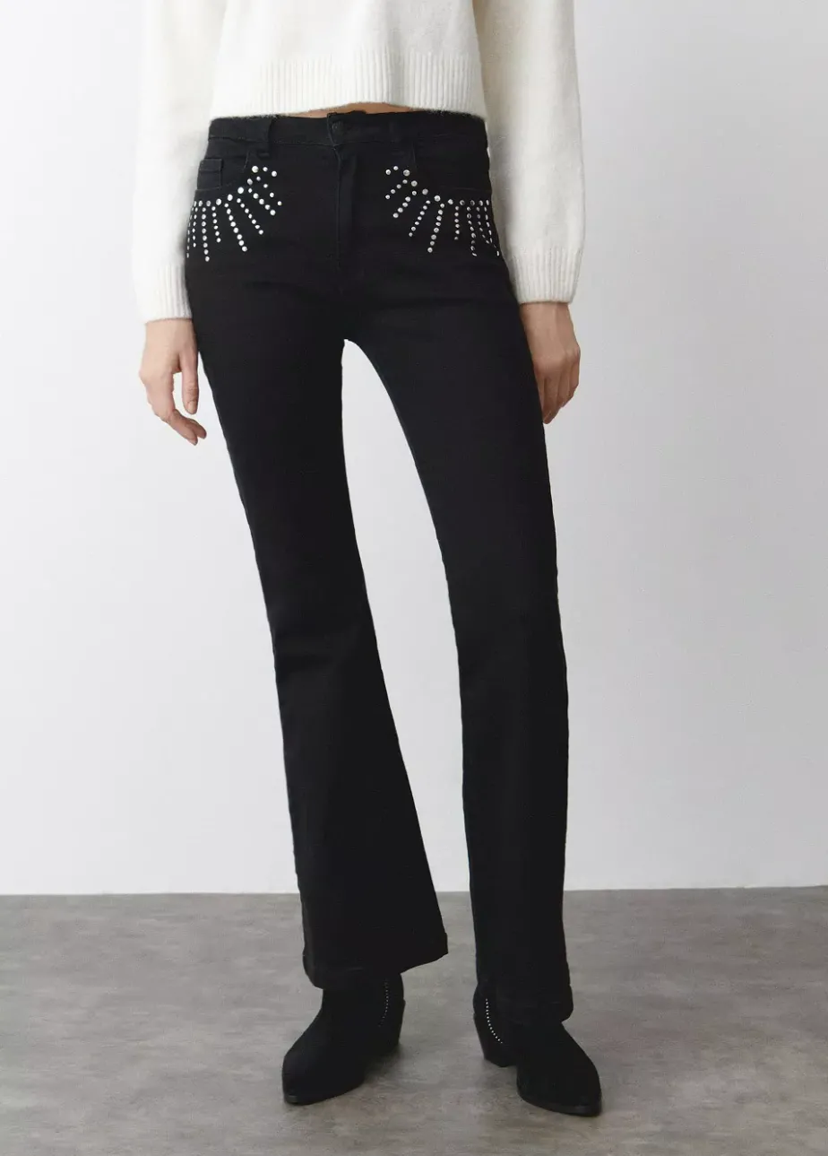 Mujer Brownie Spain Jeans-Jeans Campana Tachas