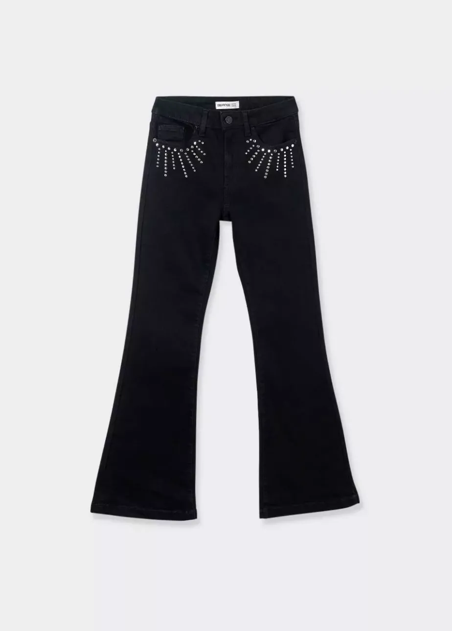 Mujer Brownie Spain Jeans-Jeans Campana Tachas