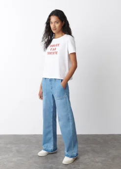 Mujer Brownie Spain Jeans-Jeans Culotte Bajo Desdoblado
