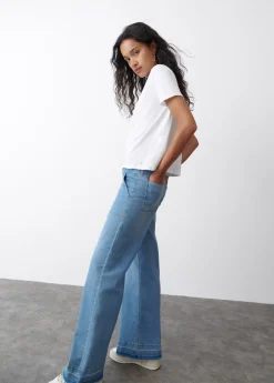 Mujer Brownie Spain Jeans-Jeans Culotte Bajo Desdoblado