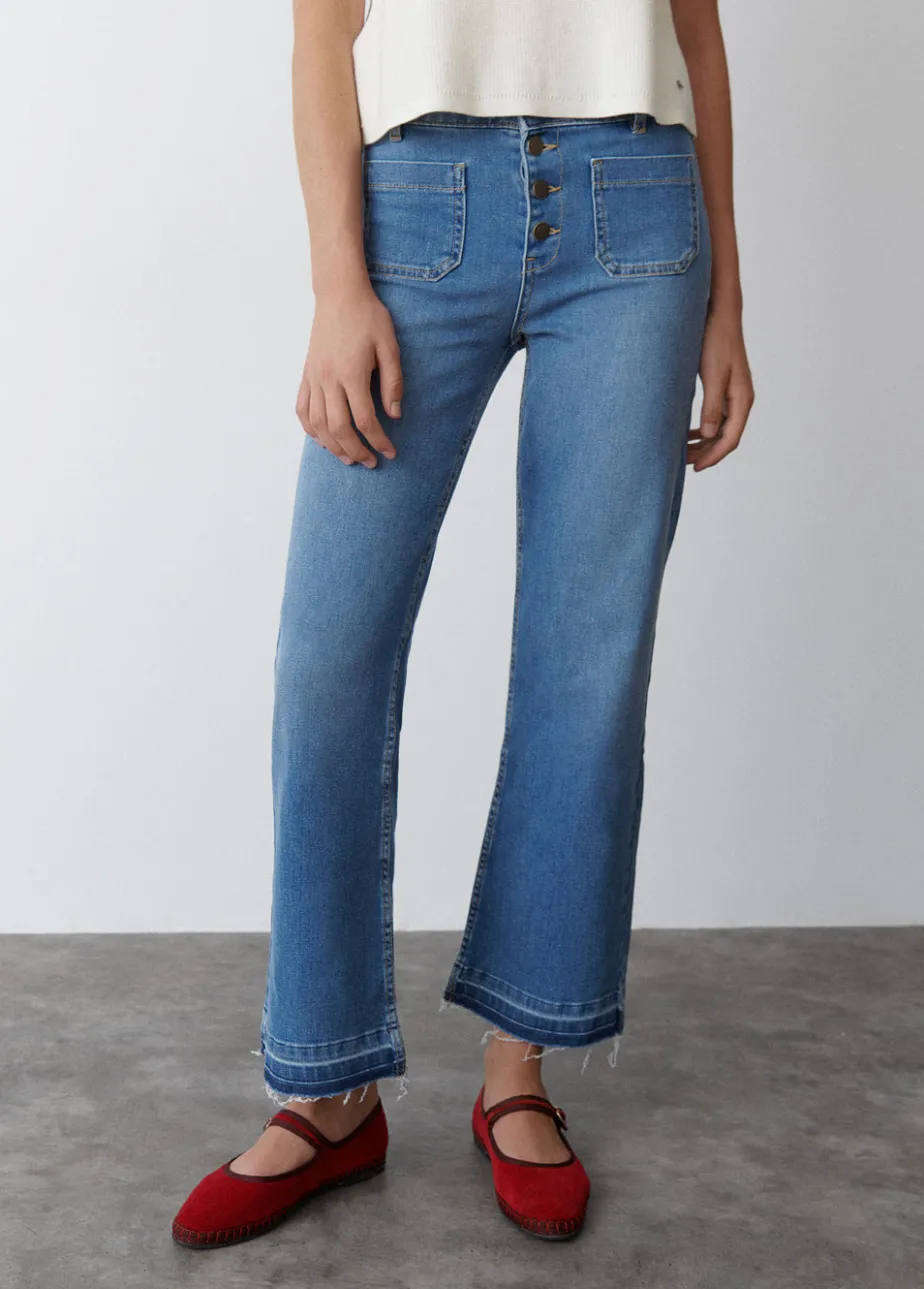 Mujer Brownie Spain Jeans-Jeans Culotte Botones Frontales
