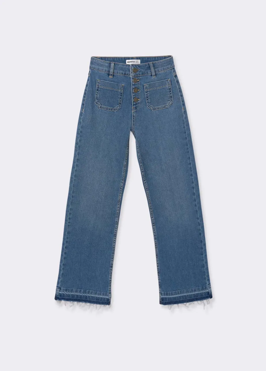 Mujer Brownie Spain Jeans-Jeans Culotte Botones Frontales