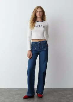Mujer Brownie Spain Jeans-Jeans Culotte Tachas
