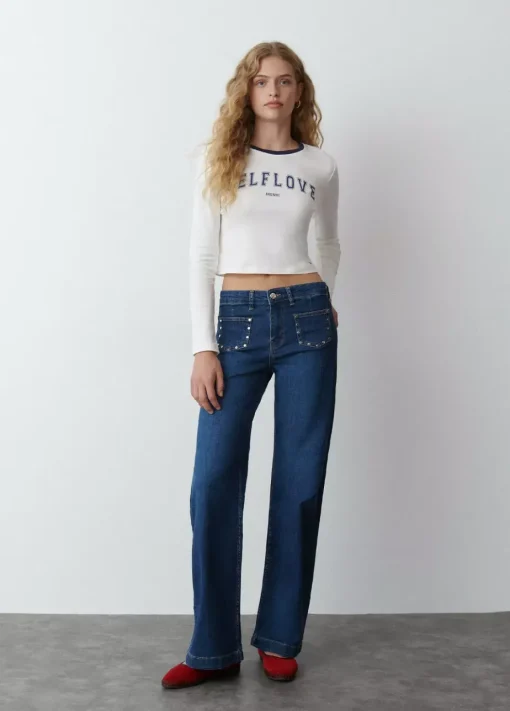 Mujer Brownie Spain Jeans-Jeans Culotte Tachas