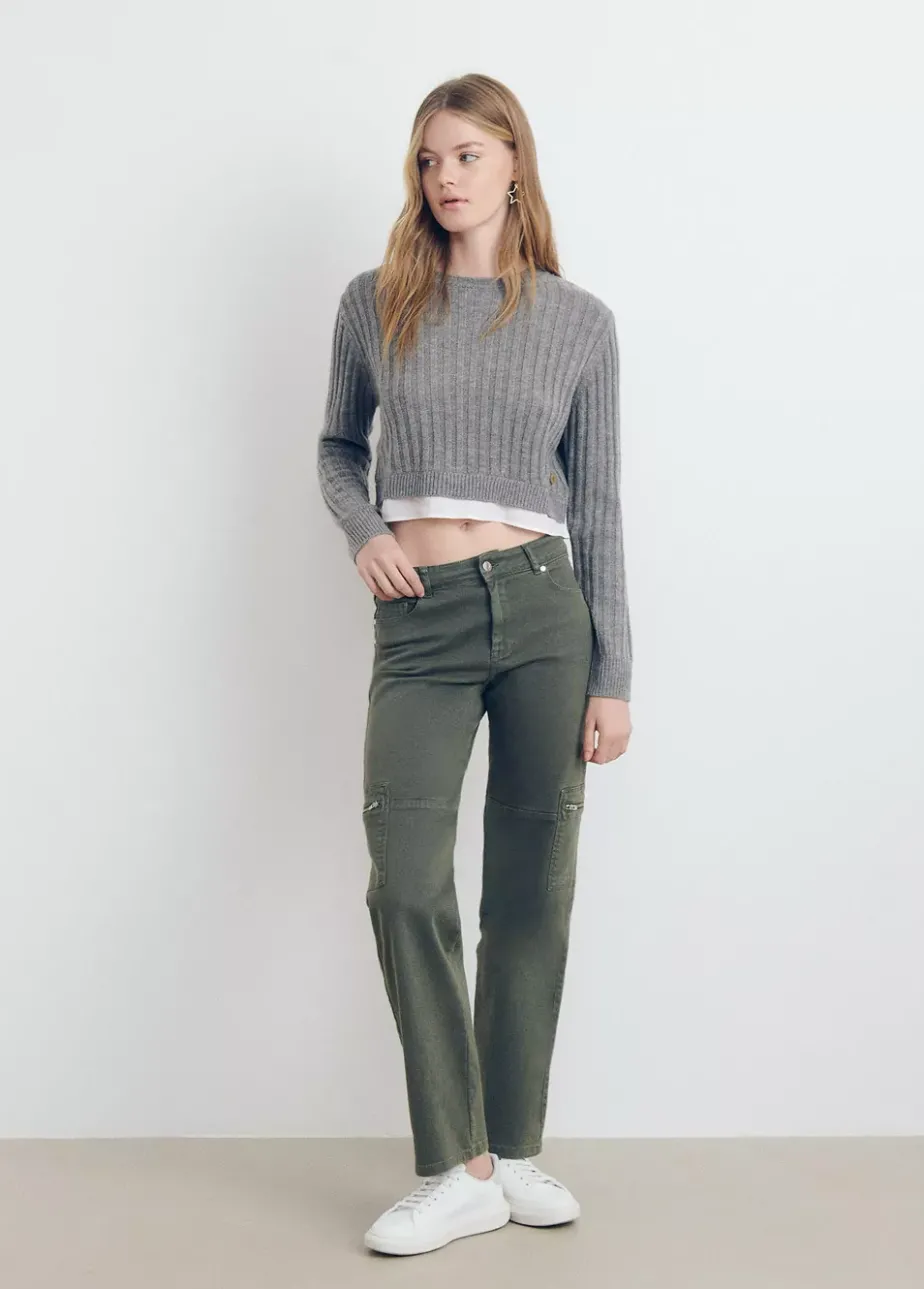 Mujer Brownie Spain Jerséis-Jersey Cropped Detalle Camisa