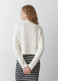 Mujer Brownie Spain Jerséis-Jersey Cuello Alto Cropped Crudo