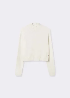 Mujer Brownie Spain Jerséis-Jersey Cuello Alto Cropped Crudo