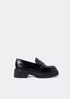 Mujer Brownie Spain Zapatos-Mocasin Brillante Tachas Piel
