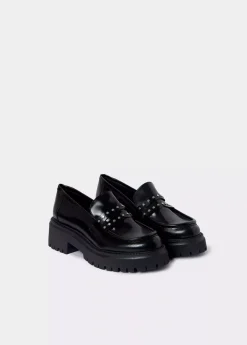 Mujer Brownie Spain Zapatos-Mocasin Brillante Tachas Piel